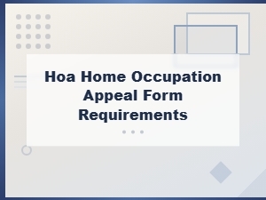 Understanding Hoa Home Occupation Appeal Requirements
